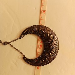 Filigree HalfMoon Crescent Dangle Hoop Earring Gypsy Boho Tribe Celestial Pierce