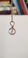 Vintage Elements 8mm Rock Quartz Victorian Necklace, Vtg. leverback earring set