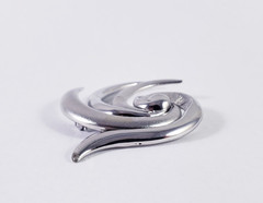 Vintage Tona Silver Tone Dual Texture Swirl Pin Brooch