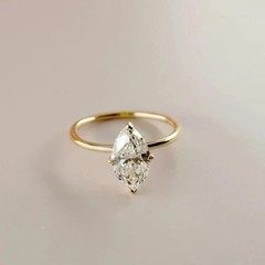 1.7Ct Marquise Cut Lab Created Diamond Engagement Solitaire Ring 14K Gold Finish