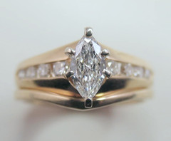 Vintage 14k Yellow Gold 9 Stone Diamond .66ctw Wedding Set Lady’s Ring Size 4.5