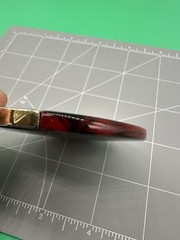 Vintage 1960s-1970s LANVIN PARIS 2-tone Black-Red Lucite MODERNIST PENDANT Only