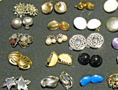 Lot of 25 Vintage Clip-on Earrings Variety of Styles Colors Signed Unsigned Nice