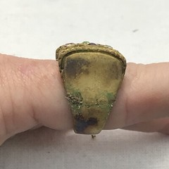 Vintage 18K HGE Plated Multi Color Crystals Unique Bold Look Ring varied sizes