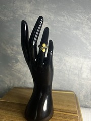 Vintage Faux Pearl And Multicolor Rhinestones Adjustable Ring