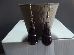 1 Pair Old Dangle Drop Big Glass Purple Teardrop 1.5″in
