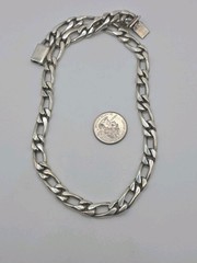 Taxco Mexico Vintage Sterling Silver 925 Chunky Chain Necklace 18″ 97.7g 10mm