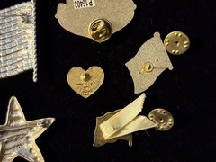 Vintage Patriotic & Military Themed Jewelry Pins Brooches Earring 9pc Estate Lot