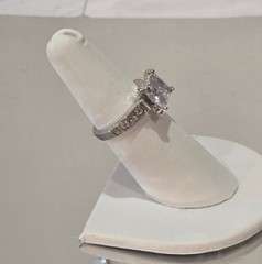 VINTAGE-RETRO Engagement/Wedding/Anniversary 925 Silver Solitaire Ring sz 6