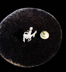Vtg 800 Silver Nasreddin Hodja Riding Donkey Backwards 800 Silver Tie Clasp EUC