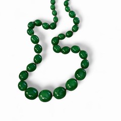 1950s–1960s Mid-Century Modern “Green Goddess” Marbled Lucite Necklace