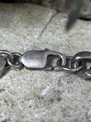 57. Vintage Sterling silver 925 Curb Link Chain Bracelet 7 3/8″. 50.8g. Unsx