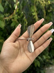 Whimsical Vintage Sterling Silver Dragon Fly Brooch 17.14 Grams