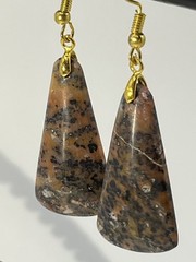 Cheetah Agate Gold French Wire Earrings lightweight!