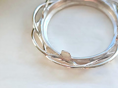 925 Sterling Silver Prong Back Braided Edge Bezel for 21mm Nickel 5 Cent Coins