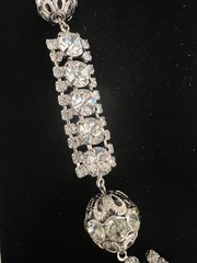 FABULOUS DRAMATIC STATEMENT VTG RHINESTONE DRIPPING TASSEL BIB NECKLACE