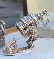 Vintage English Sterling Charm LONDON BLOODY TOWER Opens Articulated Execution