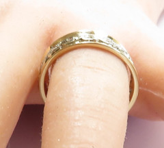 Antique Deco 1920’s 14K Two Tone Eternity Wedding Band Size 8.5 UK-Q1/2 EGL USA