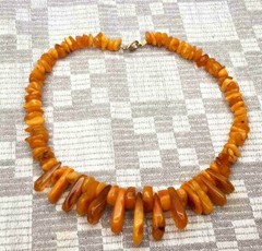 BALTIC HONEY NECKLACE FROM NATURAL AMBER VINTAGE BEAUTIFUL 44gr