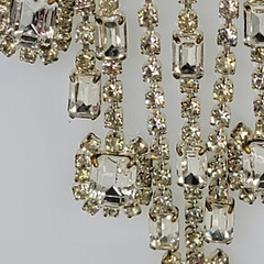 Silver Tone Clear Crystal Waterfall Tennis Necklace 15.5 Inch Adjustable