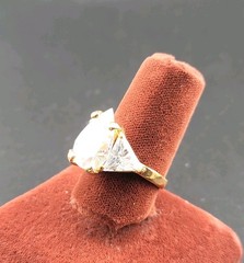 Vtg Sz 7 Ring Teardrop w/ Triangles Cubic Zirconia 18KGE Fashion Jewelry STG#6