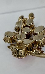 VTG Signed WEISS Pink Purple AB Rhinestone GrapeCluster Enamel Floral Brooch MCM