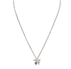 Vtg Avon Sterling Silver Cherub Angel Pendant Necklace Blue Heart CZ 18″ NEW