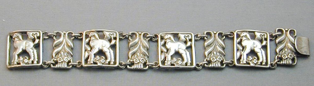 Art Nouveau McCLelland Barclay Sterling Lamb Bracelet 7.5″
