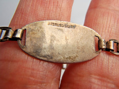 Vintage World War II-era Sterling Identification Bracelet 6 3/4″ Long