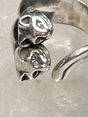 Cat ring size 5.50 cats kitten band sterling silver sterling women girls