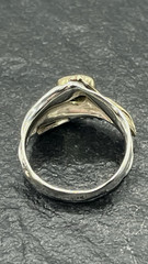 Vintage Art Nouveau Style Peridot Sterling Silver and 14K YG Vermeil Ring Size 8