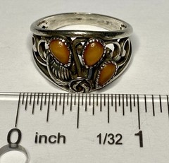 VTG 925 Sterling Silver Spiny Oyster Wheeler Manufacturing Company Ring Sz 10