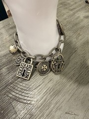 Vintage 90s Y2K American Eagle Brand Love & Luck Charm Bracelet