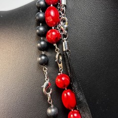 Necklace Lot Goth Witchy Black Red Vintage Acrylic Beads Metal Glass Pendant