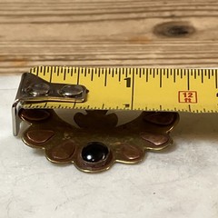 VTG Artisan Modernist Southwestern Style Onyx Mixed Metal Pendant Brass Copper