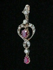 Pendant 14K Rose Gold Plated 18 Free Cable Chain Pear & Oval Lab Created Ruby