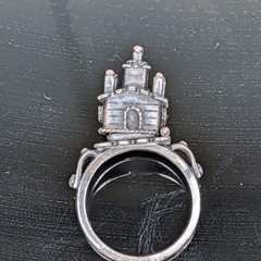 Antique Jewish Engagement Wedding Ring Judaica 925 Silver Temple Sz: 9.5 ð