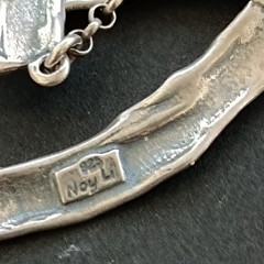 Vintage Israeli Silver Necklace Modernist Art Nouveau Revival Choker Handmade