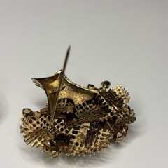 Vtg Francois Coro Rhinestone Pearl Tree Demi Parure Brooch Screw Back Earrings