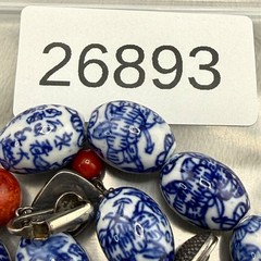 Vintage Chinese Export Bracelet Sterling Silver Clip On Earrings Set 6.5”