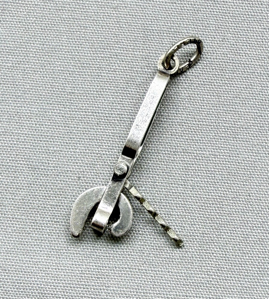 Vintage Beau Sterling Silver Corkscrew Charm Bottle Opener Barware