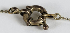 Brass And Butterscotch Agate Station Necklace 43 In Spring Ring Opera Lenght