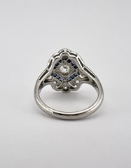 Vintage Edwardian Style Lab Created Diamond Art Deco Engagement 14K Gold FN Ring