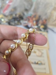 MIKIMOTO 14k Yellow Gold 5.7mm Cultured Pearl Link Ladies Bracelet 6.5″