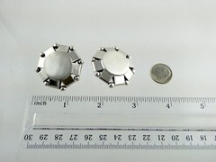 Vintage Pat Areias Sterling Silver Octagon Clip on Earrings 33.3g 1.25 Inches