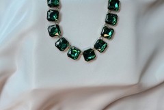 Emerald Rhinestone Statement Collar Necklace