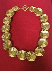 Vintag Honeycomb Link Gold-tone 18 1/4″ Runway Chunky Statement Necklace