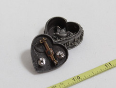 Torino Pewter Heart Birds Trinket Box W/ NECKLACE Earrings Brooch COMPLETE SET!