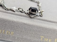 Vintage Black Crystal Art Deco Victorian Revival Bracelet Sadie Green 7 Inches