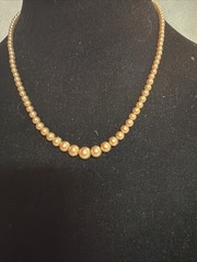 Vintage Faux Pearl Graduating Necklace 16 Inches Long With Unique Class